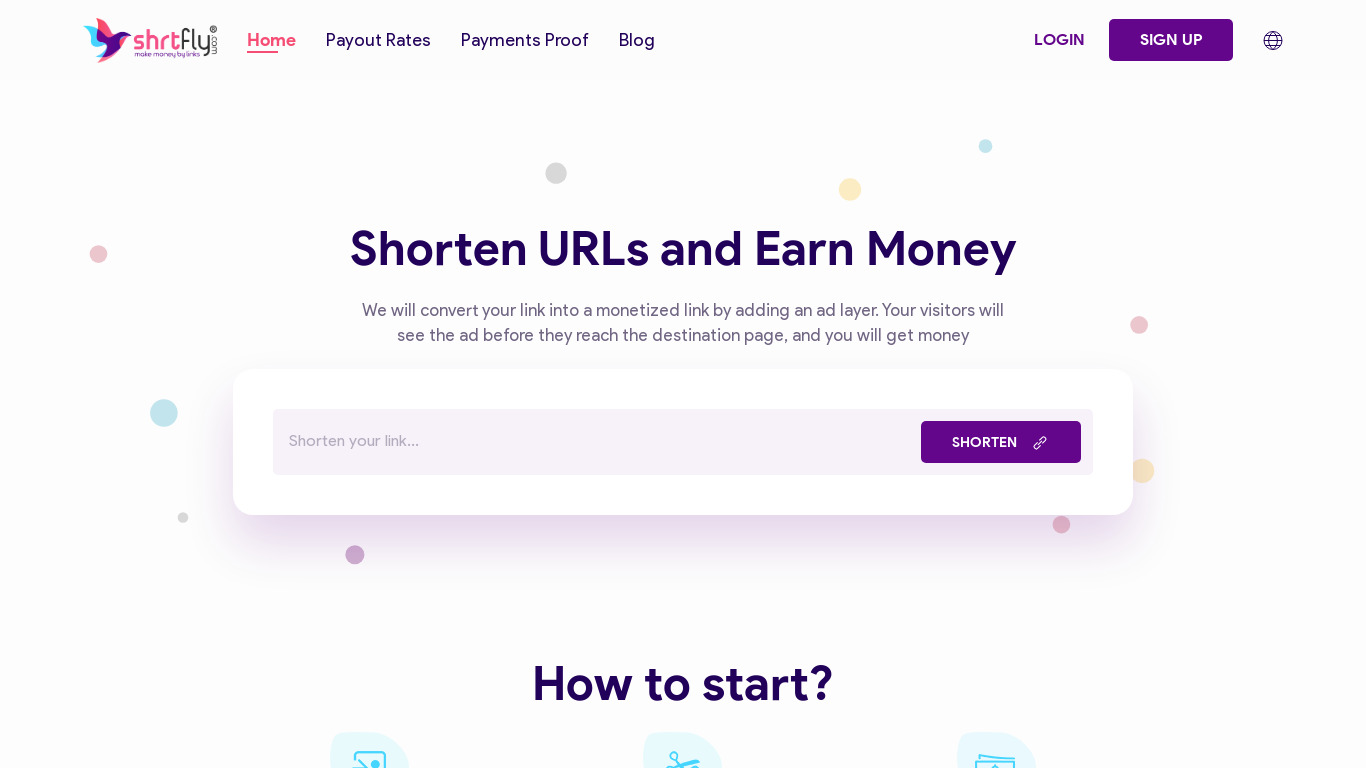 ShrtFly Landing page