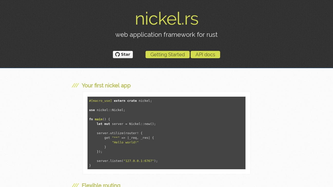 Nickle Landing page