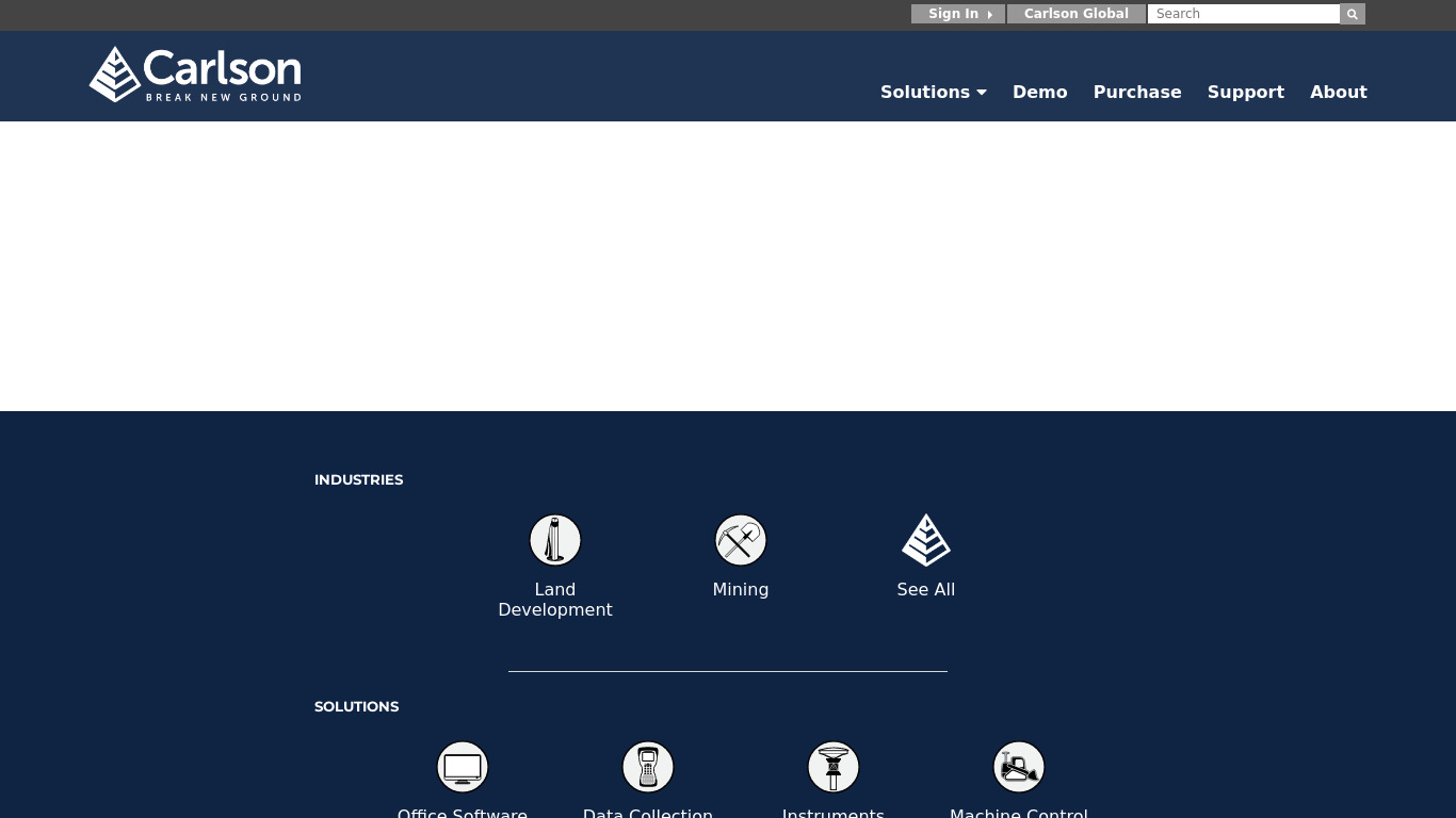 Carlson Underground Mining Landing page