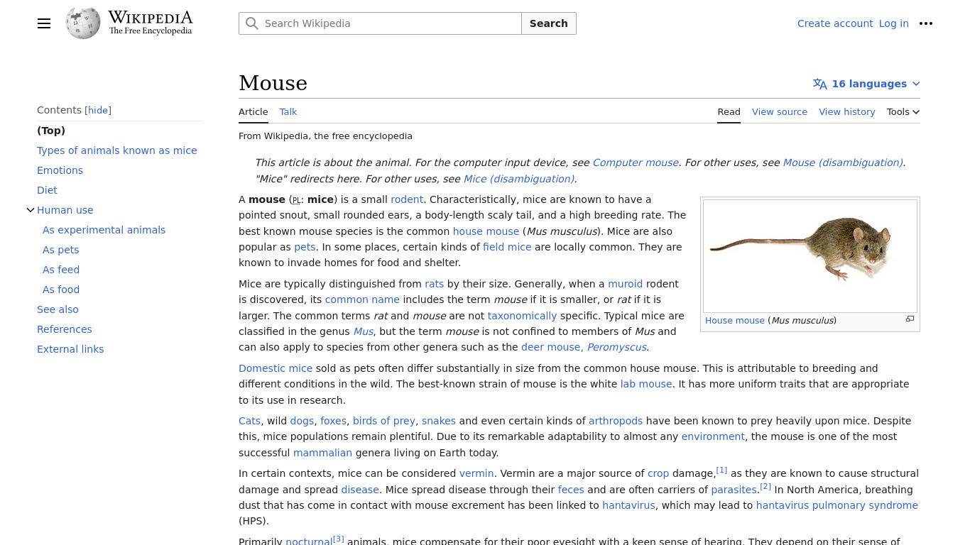Mouse Landing page
