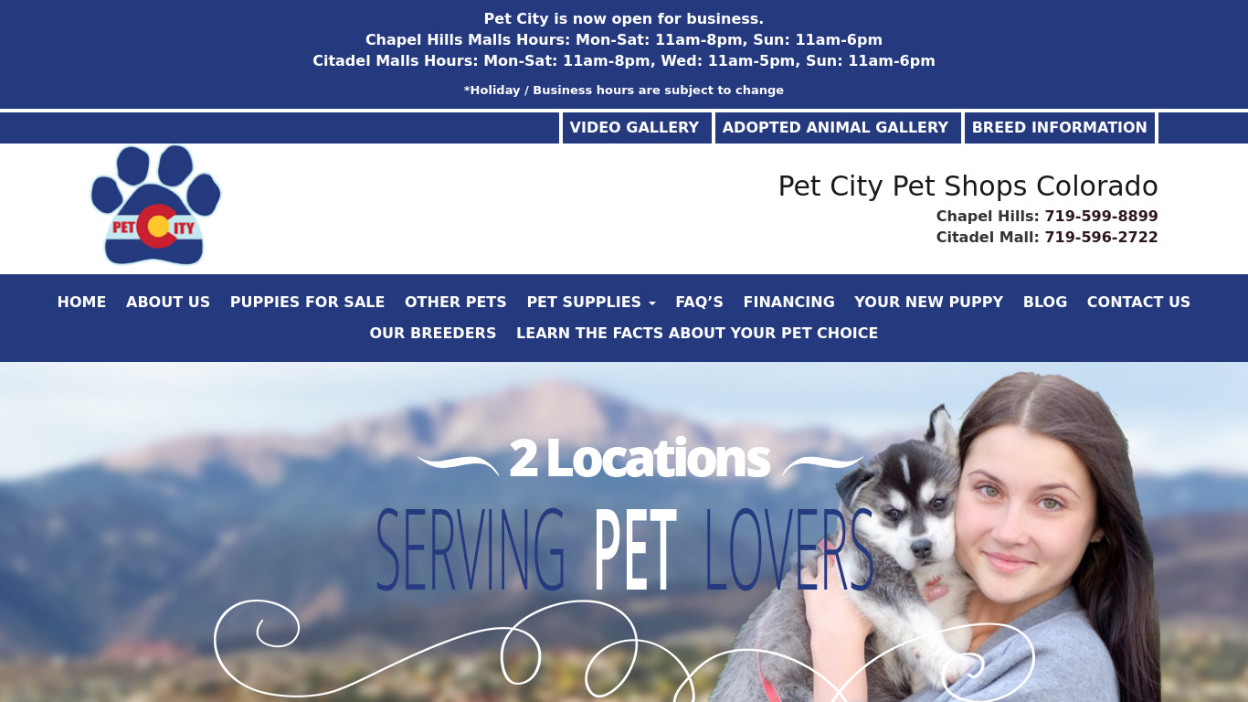 Pet City Landing page