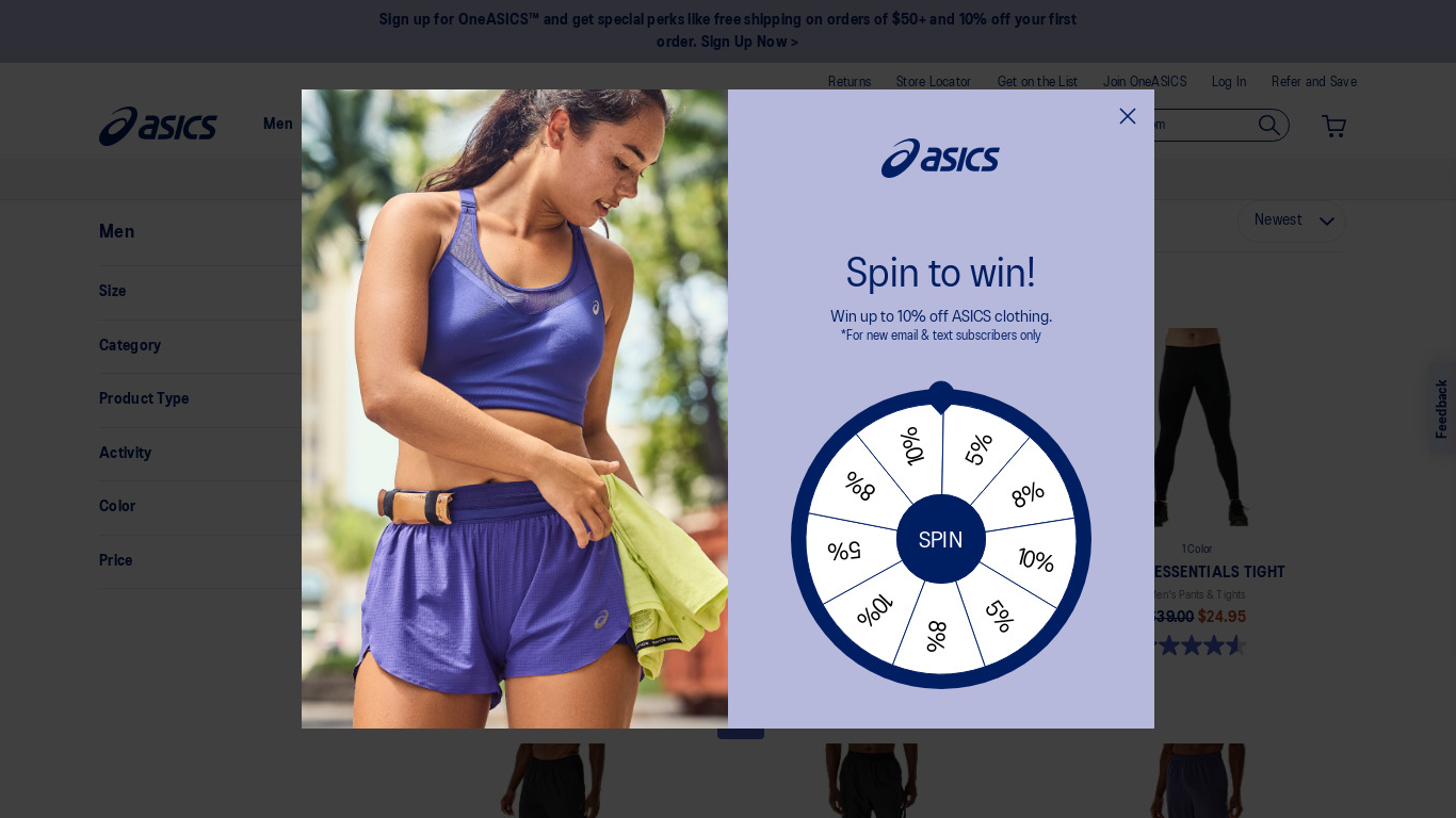Asics Essentials Tight Landing page