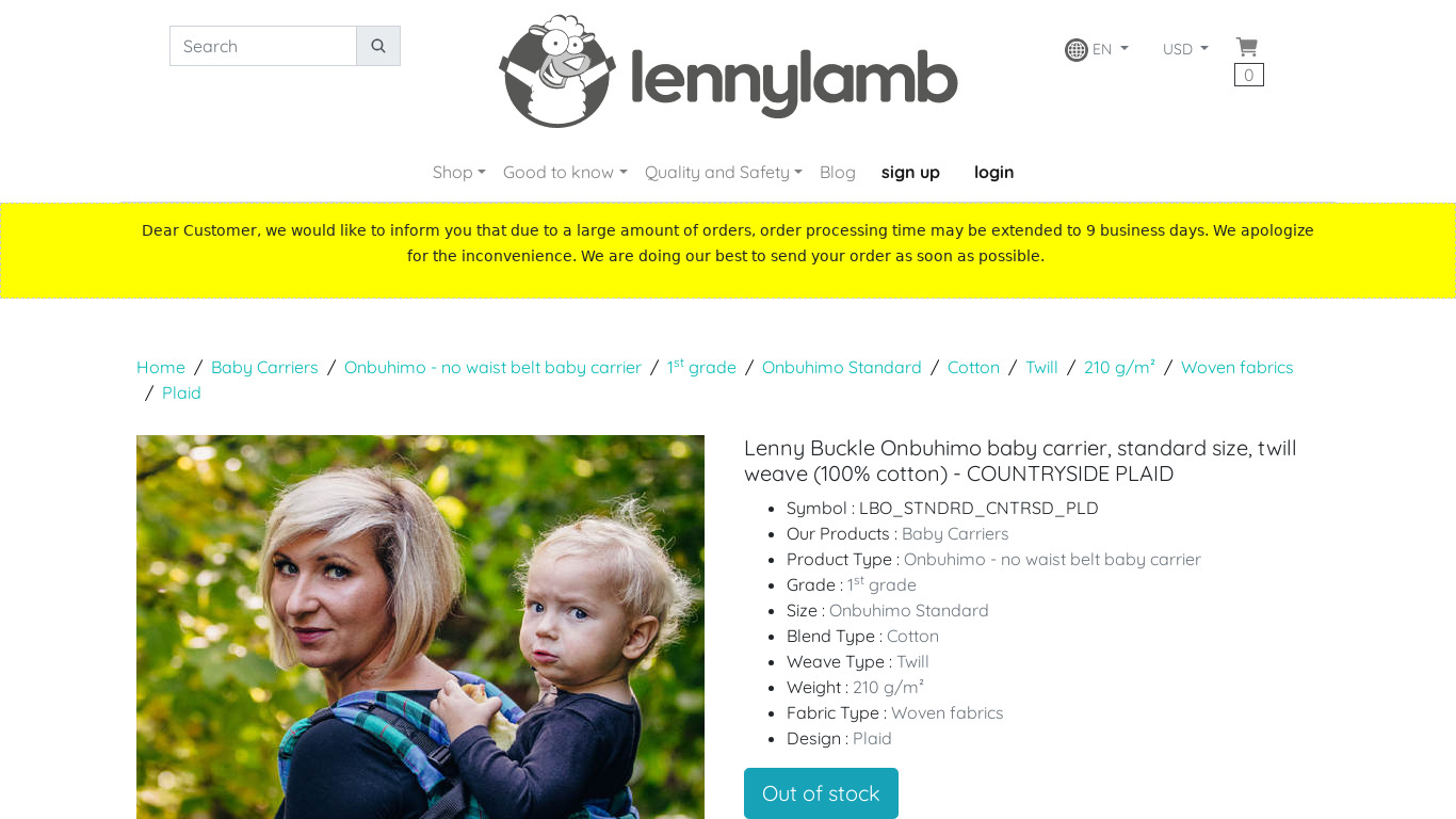 Lenny Lamb Buckle Onbuhimo Landing page