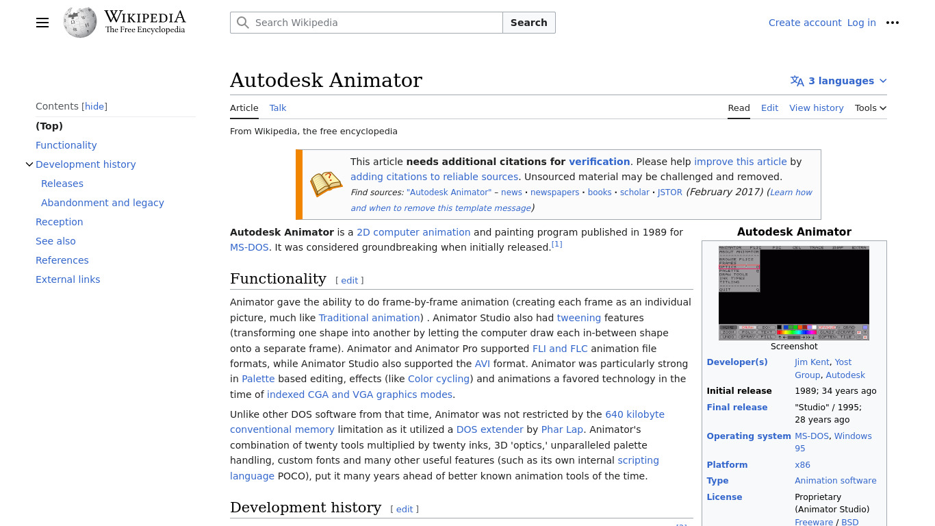 Autodesk Animator Landing page
