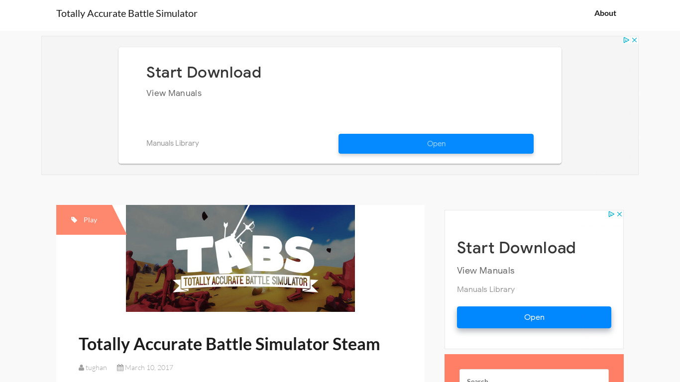 Totally Accurate Battle Simulator Landing page