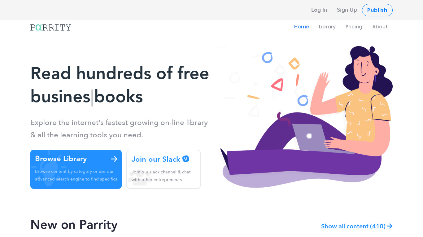 Parrity Landing page