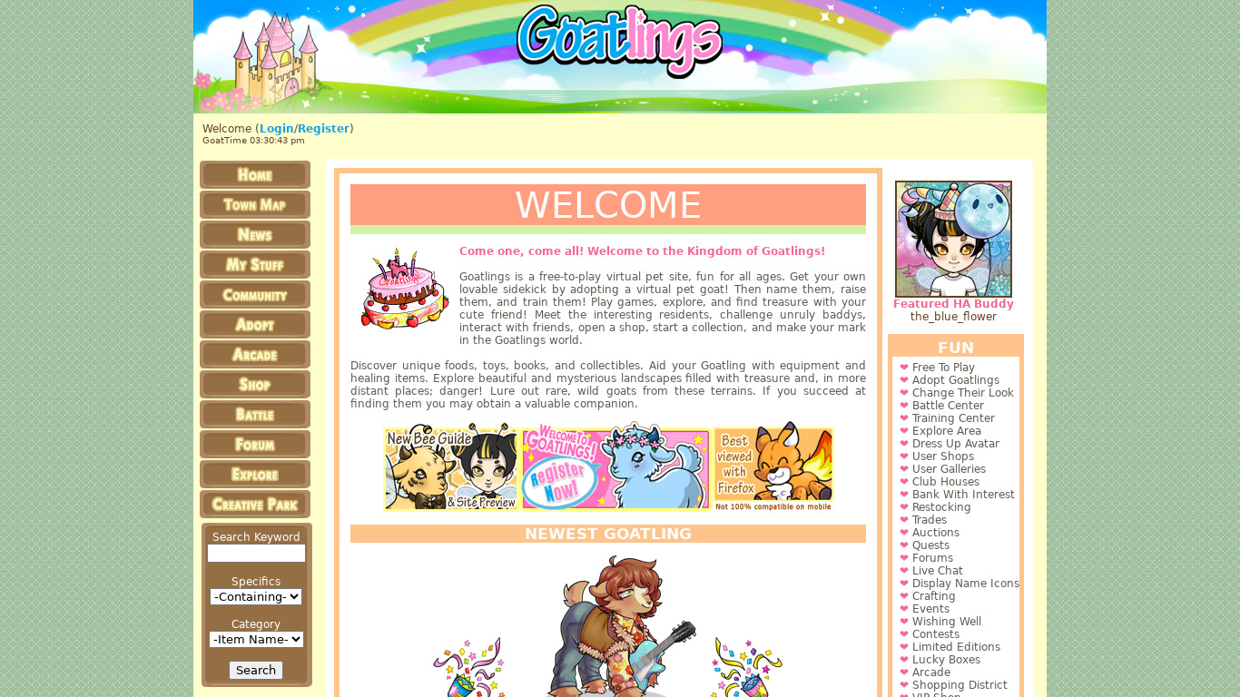 Goatlings Landing page
