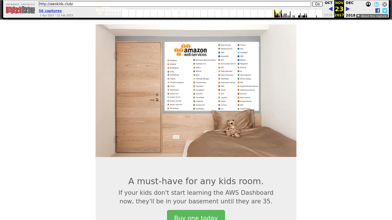 Amazon Web Services for Kids Landing page