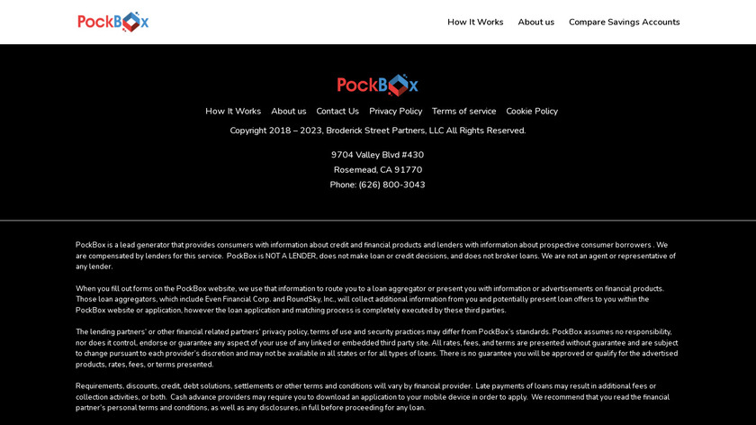 PockBox Landing Page