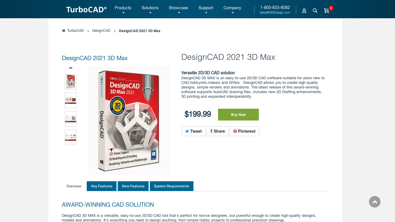 DesignCAD 3D Max Landing page