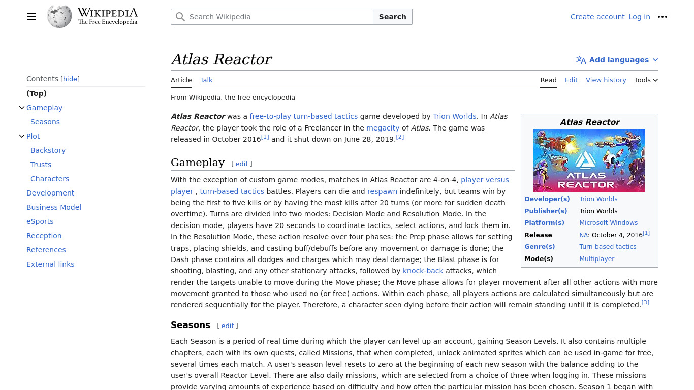 Atlas Reactor Landing page
