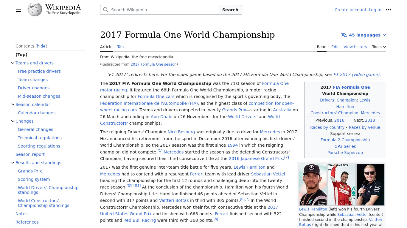 F1 2017 Landing page