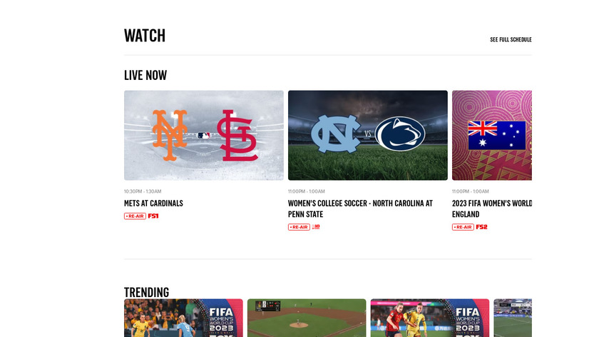 FOX Sports GO Landing Page