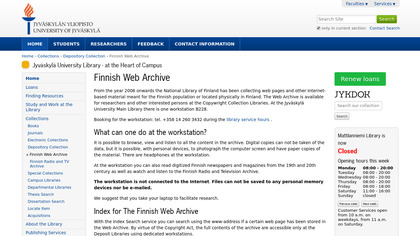 kirjasto.jyu.fi Finnish Web Archive image
