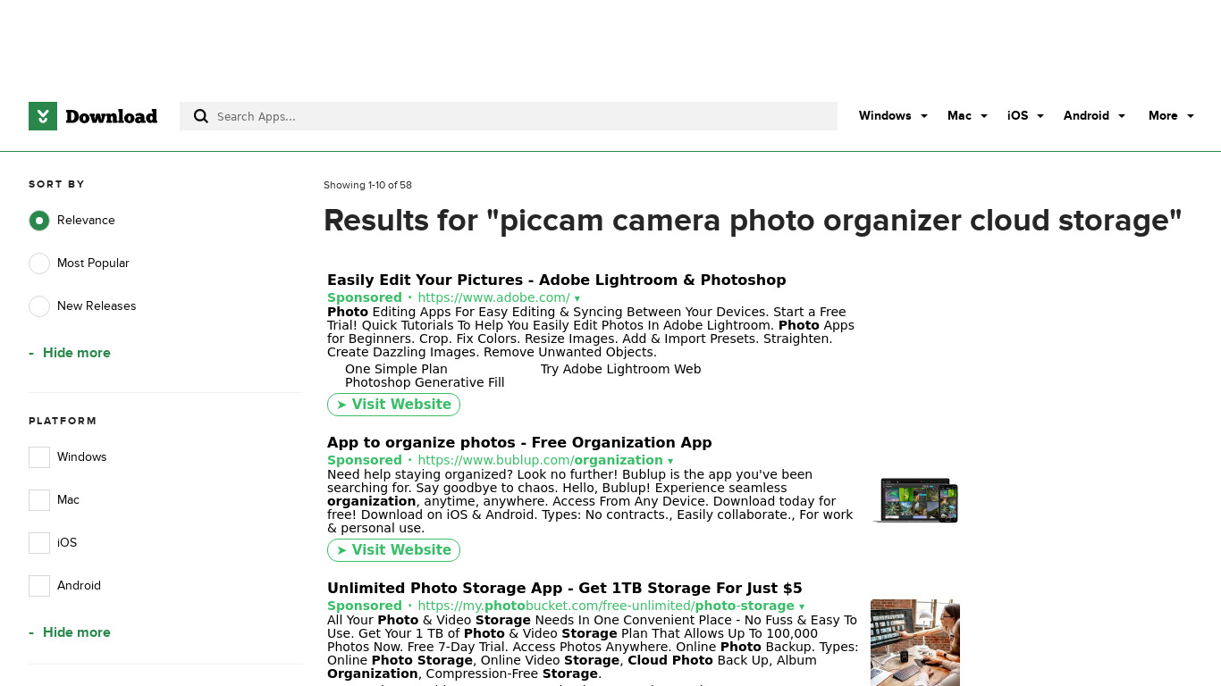 Piccam Landing page