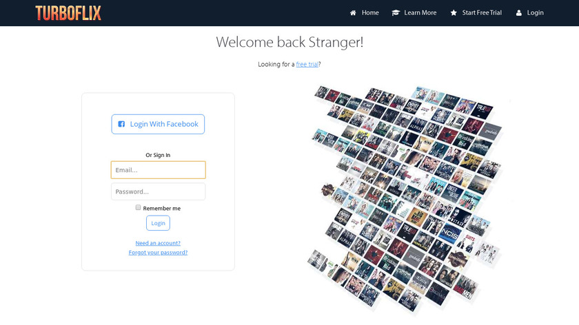TurboFlix Landing Page