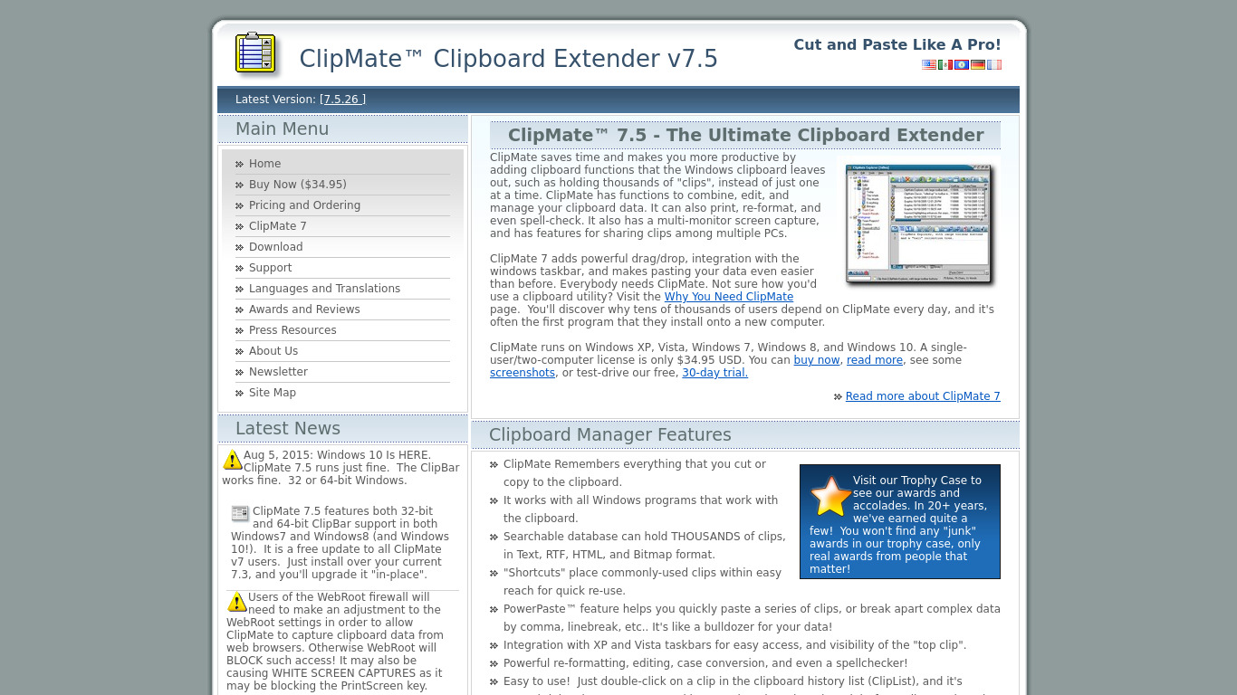 ClipMate Landing page