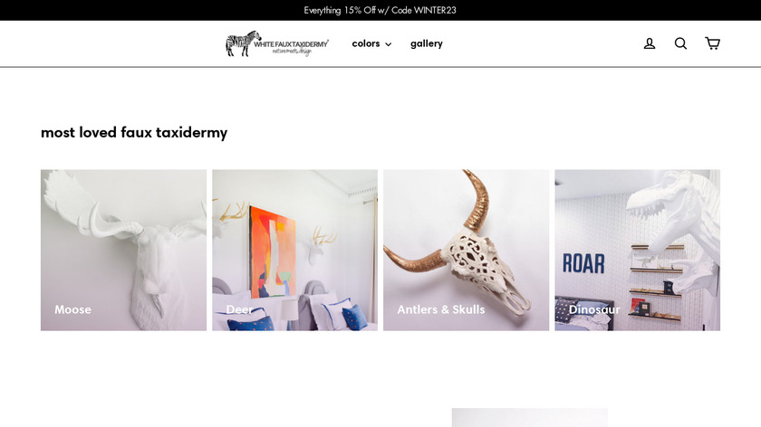White Faux Taxidermy Landing Page