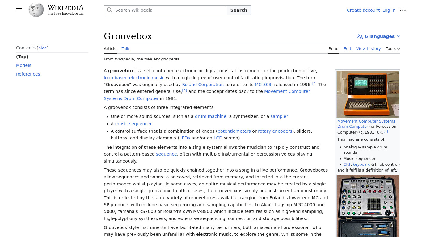 Groovebox Landing page