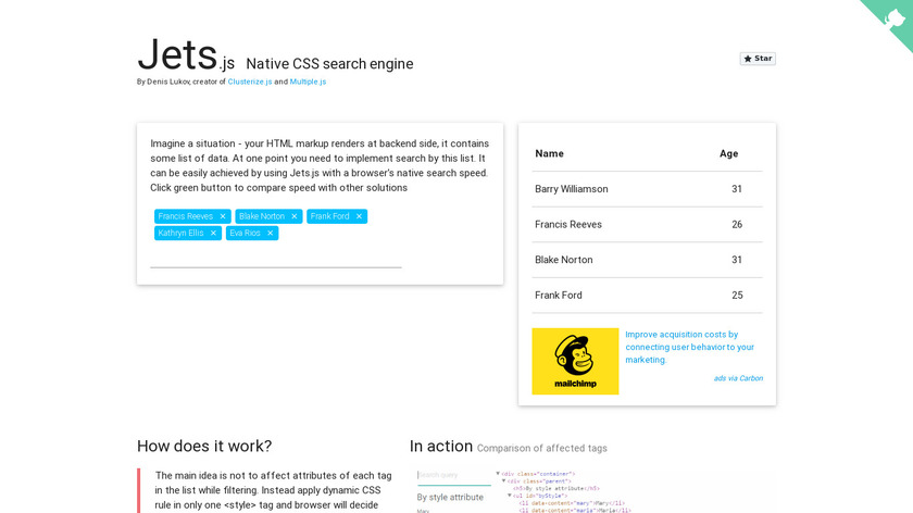 Jets.js Landing Page