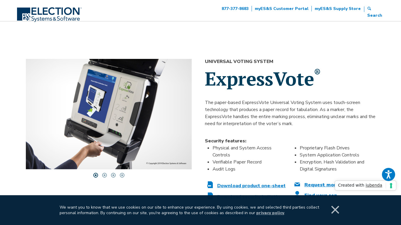 Xpress Vote Landing page