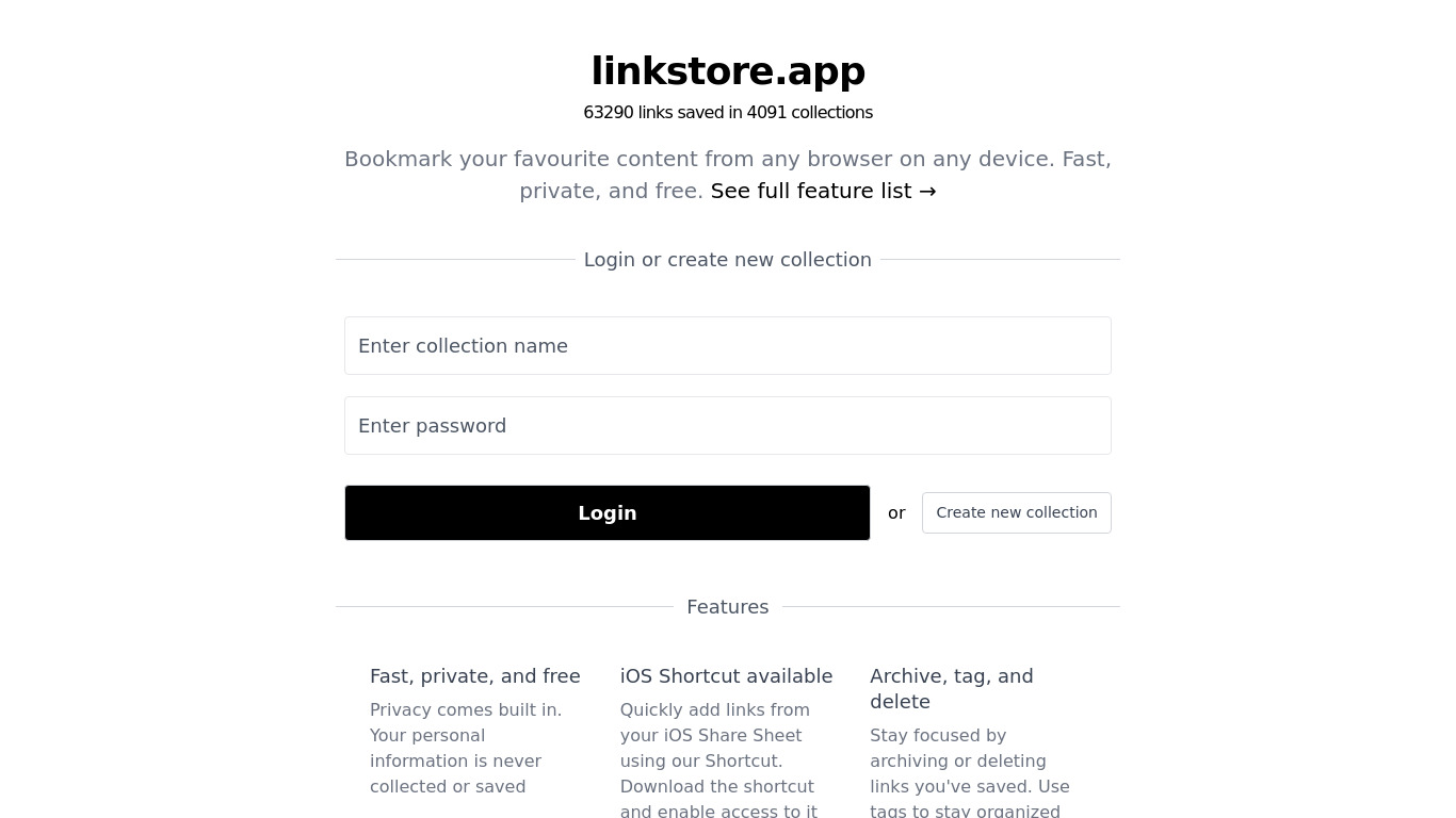 linkstore.app Landing page
