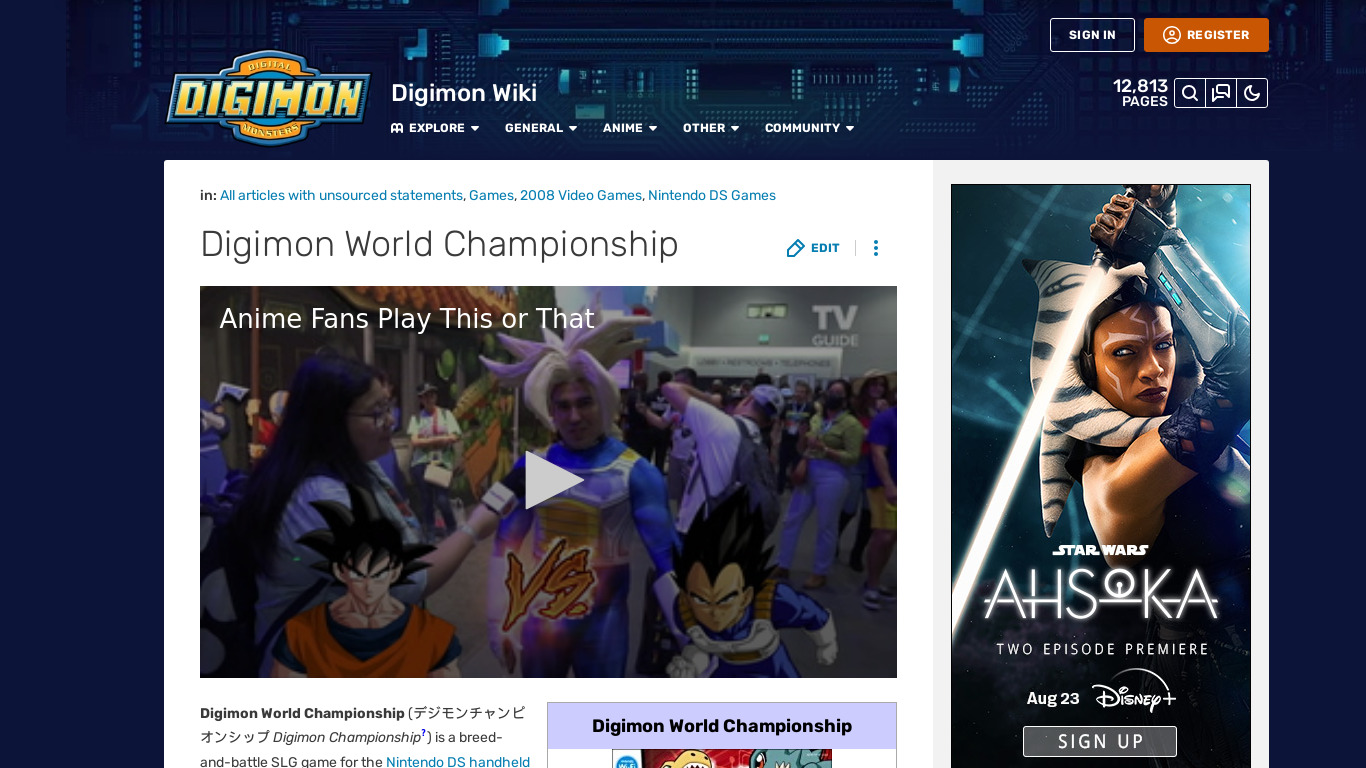 Digimon World Championship Landing page