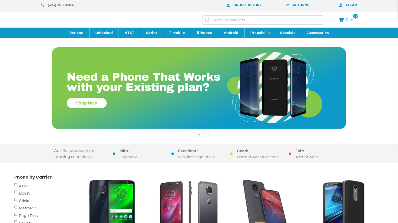 Cellular Country Landing page