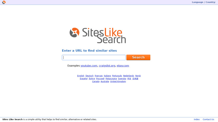 SitesLikeSearch Landing Page