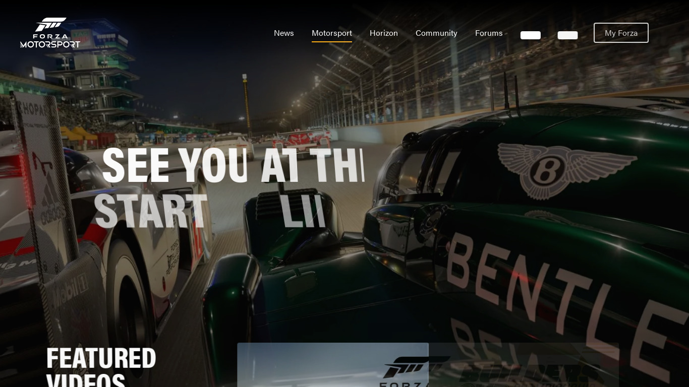 Forza Motorsport 6 Landing page