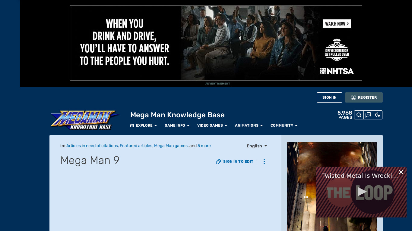 Mega Man 9 Landing page