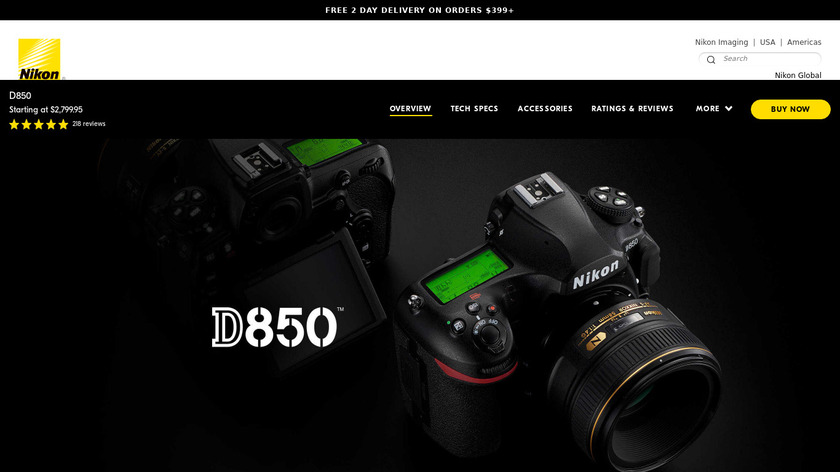 Nikon D850 Landing Page