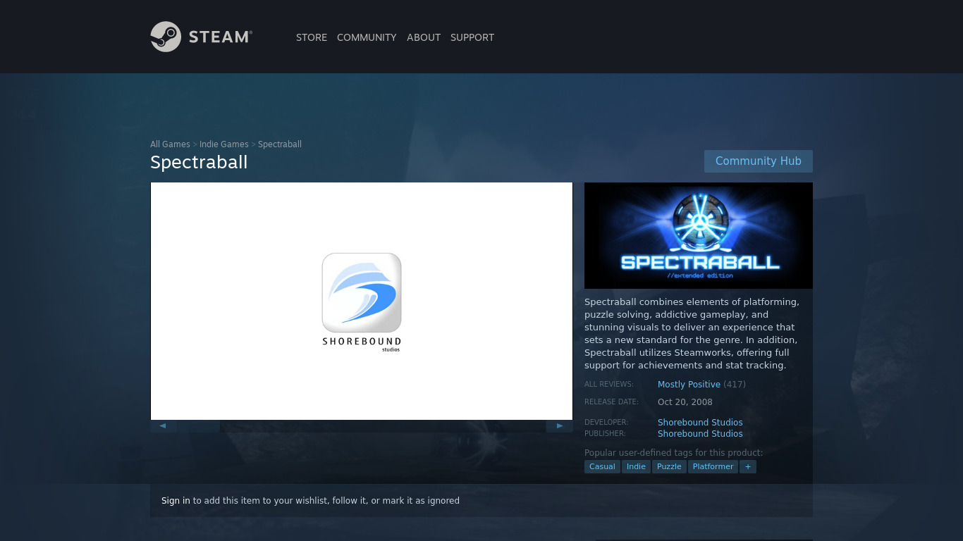 Spectraball Landing page