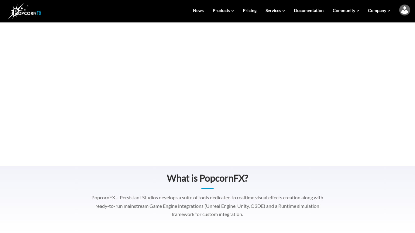 PopcornFX Landing page