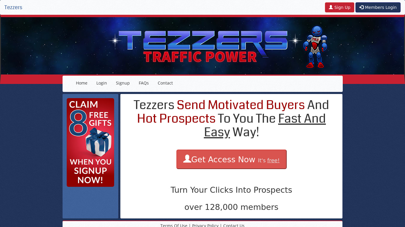 TezakTrafficPower Landing page