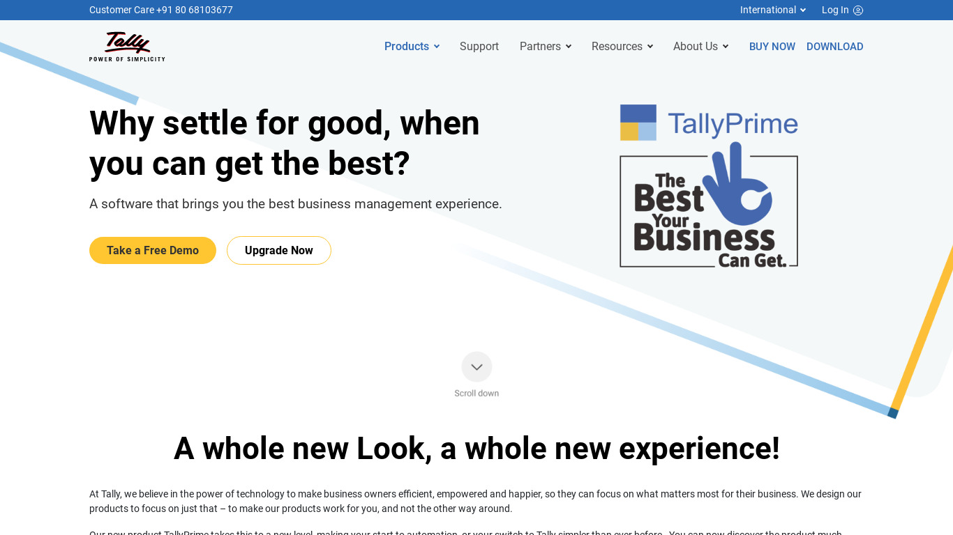 Tally.ERP 9 Landing page