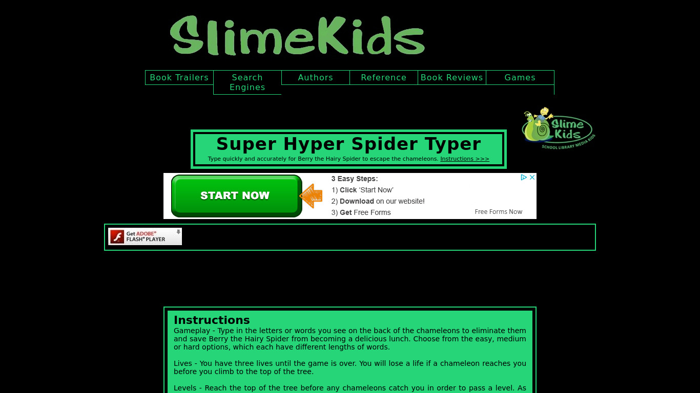 Spider Typer Landing page