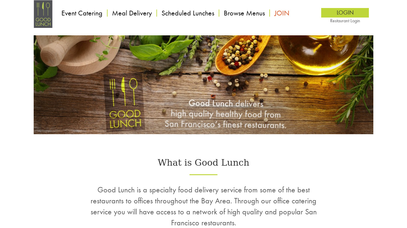 Good Lunch Landing page