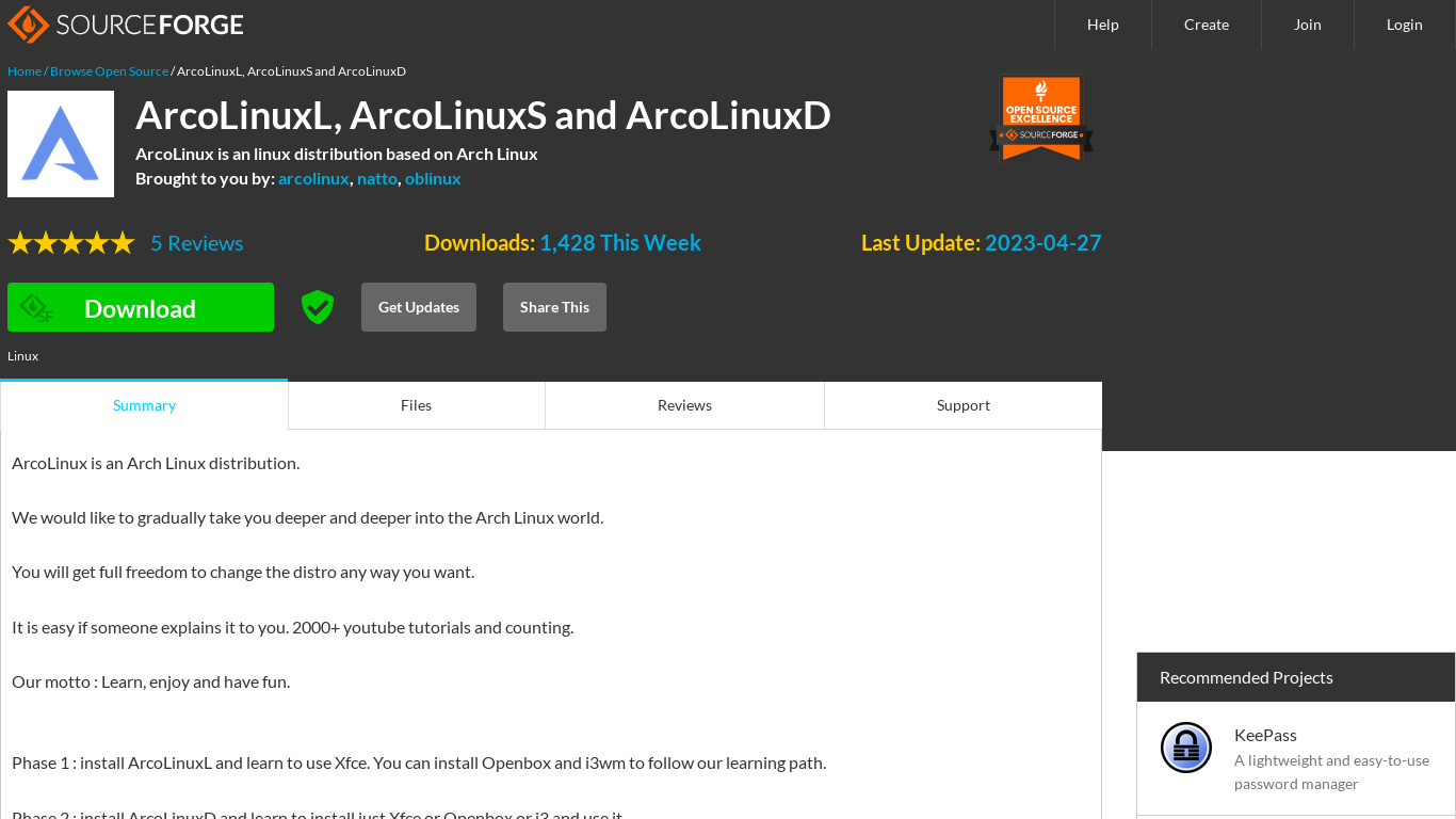 ArcoLinux Landing page