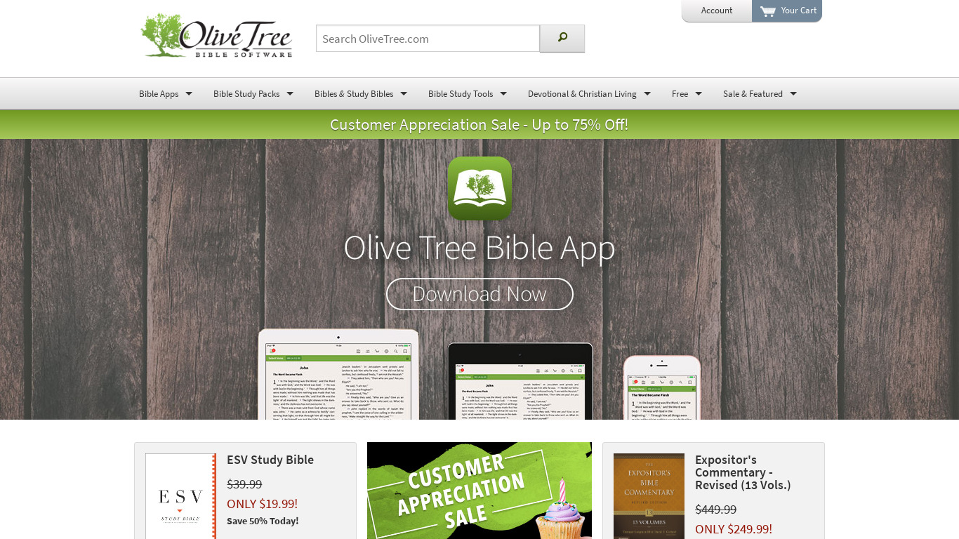 Olive Tree Bible Study Landing page