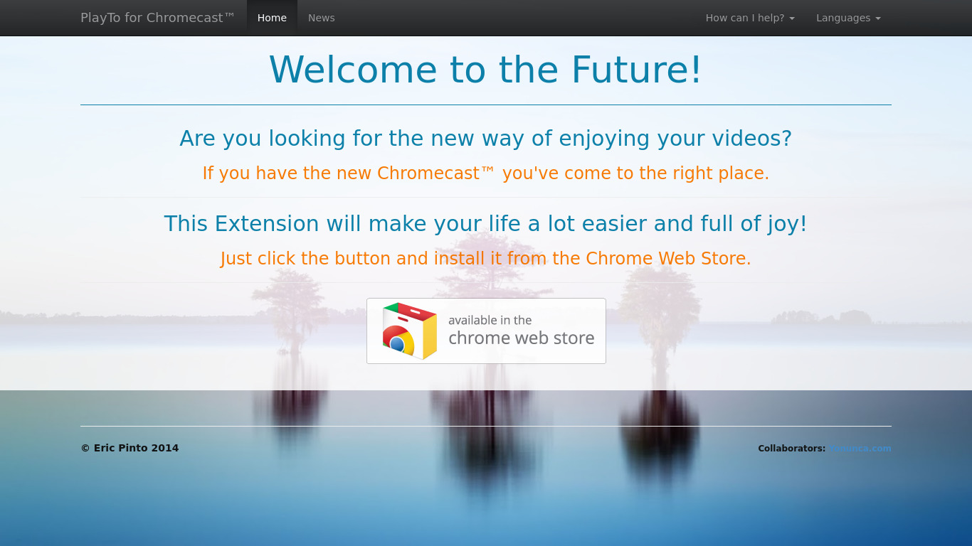 PlayTo Chromecast Landing page