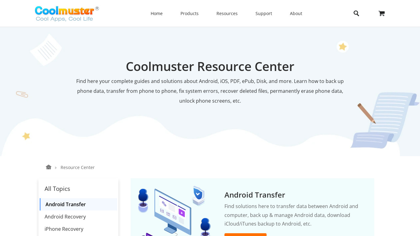 android-mobile-manager.com Mobile Phone Transfer Landing page
