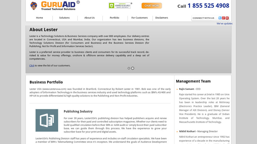 GuruAid Support Landing Page