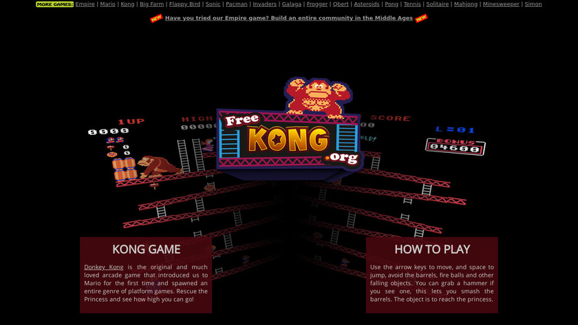 Donkey Kong Landing Page