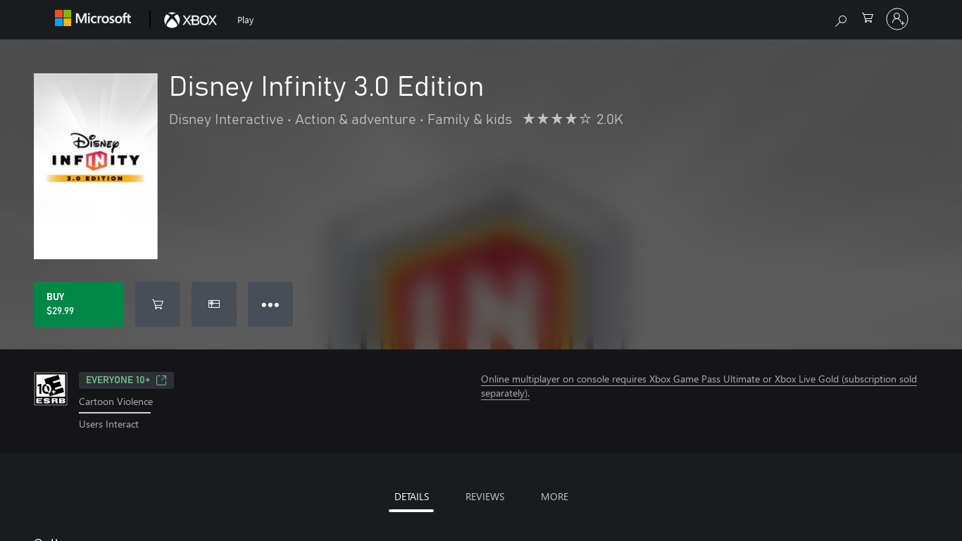 Disney Infinity 3.0 Edition Landing page