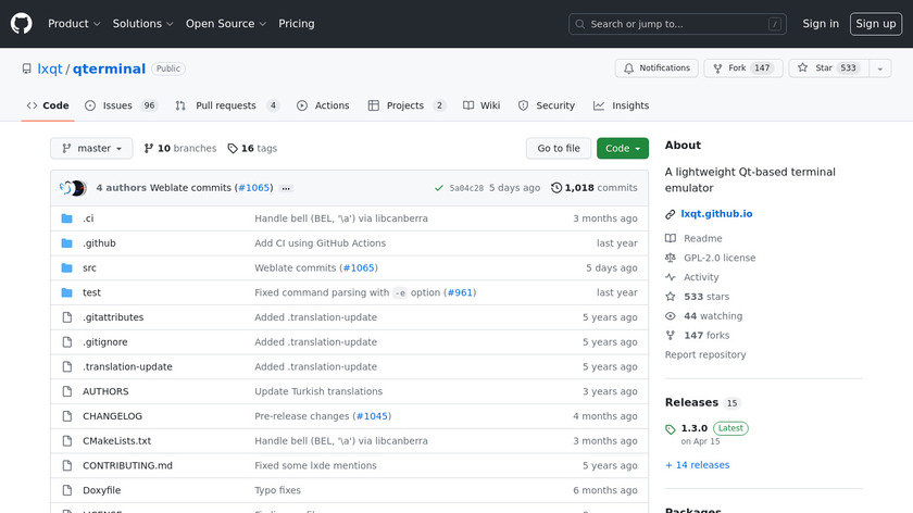 QTerminal Landing Page