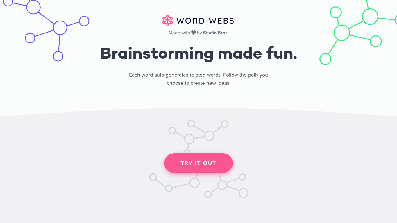Word Webs Landing page
