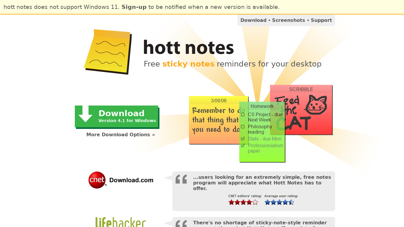 Hott Notes Landing page