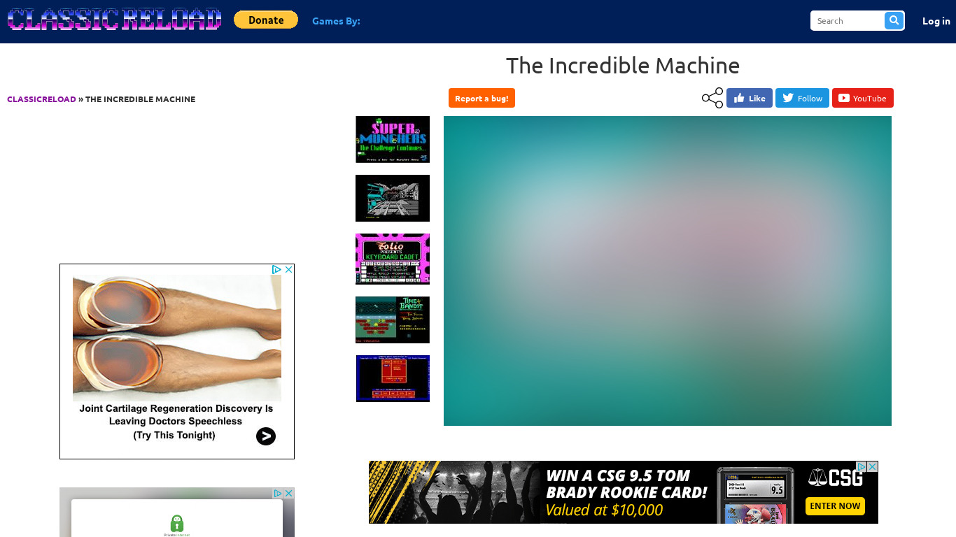 The Incredible Machine Landing page