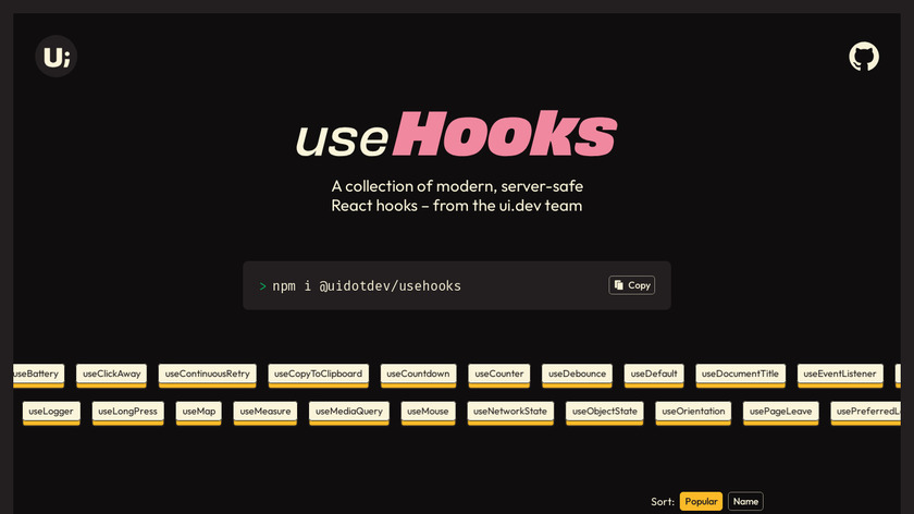 useHooks(🐠) Landing Page